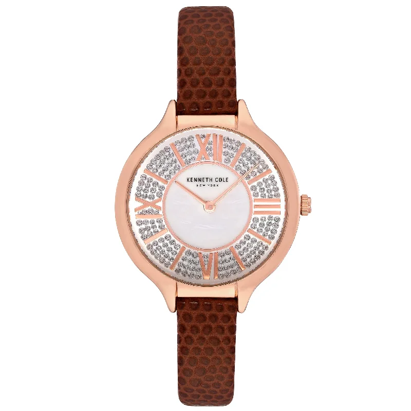 Men's Designer Style Slim Watches-Kenneth Cole Ladies Brown Watch KC51054006