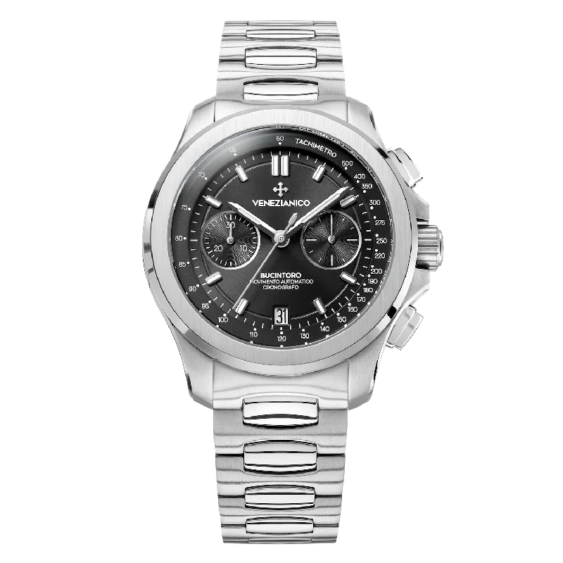 Men's Swiss Watch New Year's Eve Edition-Venezianico Automatic Chronograph Watch Bucintoro 40mm Black 8221502C