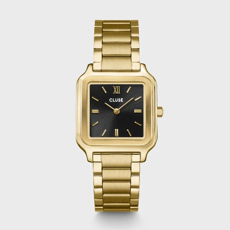 Women's Stylish Design Mechanical Watches-Gracieuse Watch Steel, Black, Gold Colour
