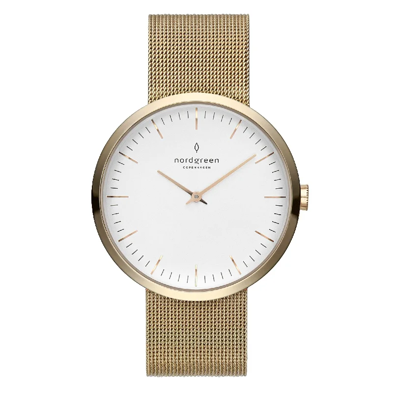 Unisex International Brand Watches-Nordgreen Infinity Gold Mesh 32mm Gold Case Watch Unisex International Brand Watches-Nordgreen Infinity Gold Mesh 32mm Gold Case Watch