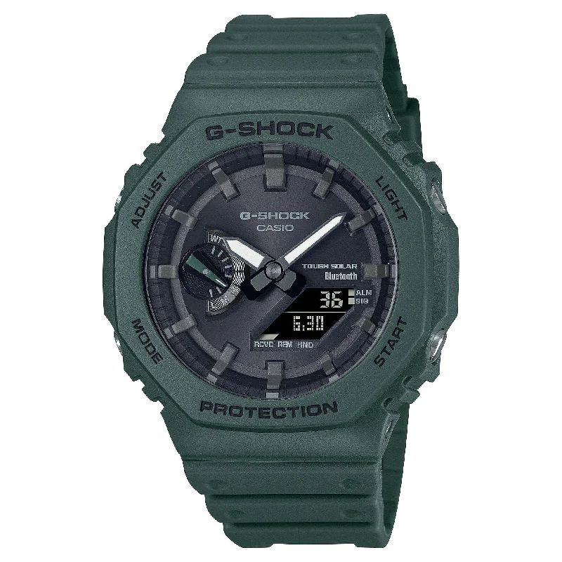 Men's Italian Made Design Sports Watches-Orologio G-Shock GA-B2100-3AER verde a carica solare