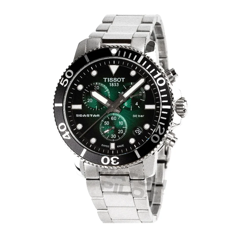 Men's Swiss Made Edition-Tissot Seastar 1000 Quartz Chronograph Men's Graded Green Watch T1204171109101