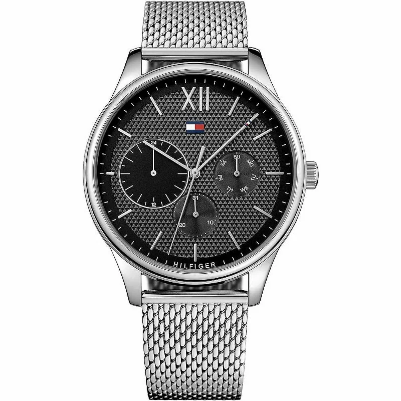 Men's Hand-Wound Design Dress Watches-Tommy Hilfiger 1791415 Men's Black Chronograph Watch