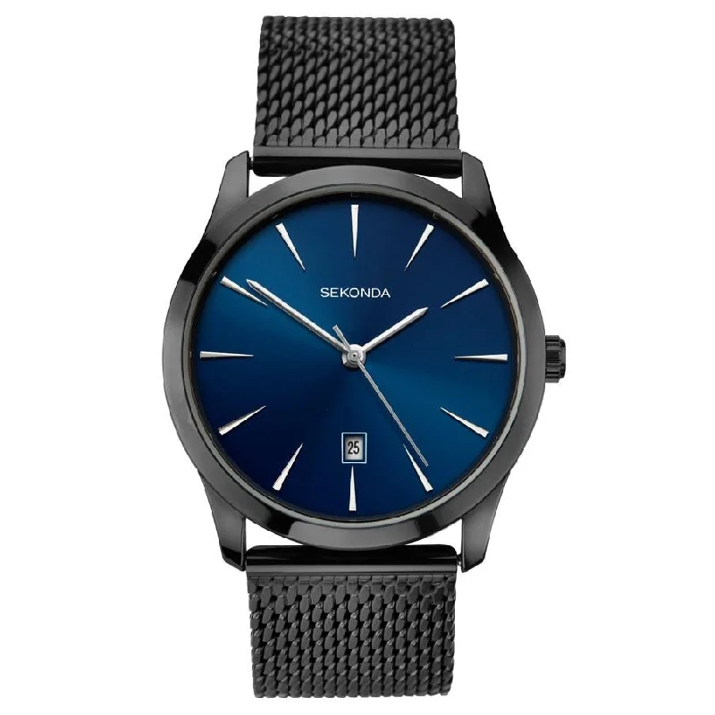 Men's German Made Style Dress Watches-Sekonda 1786 Men's Black Watch