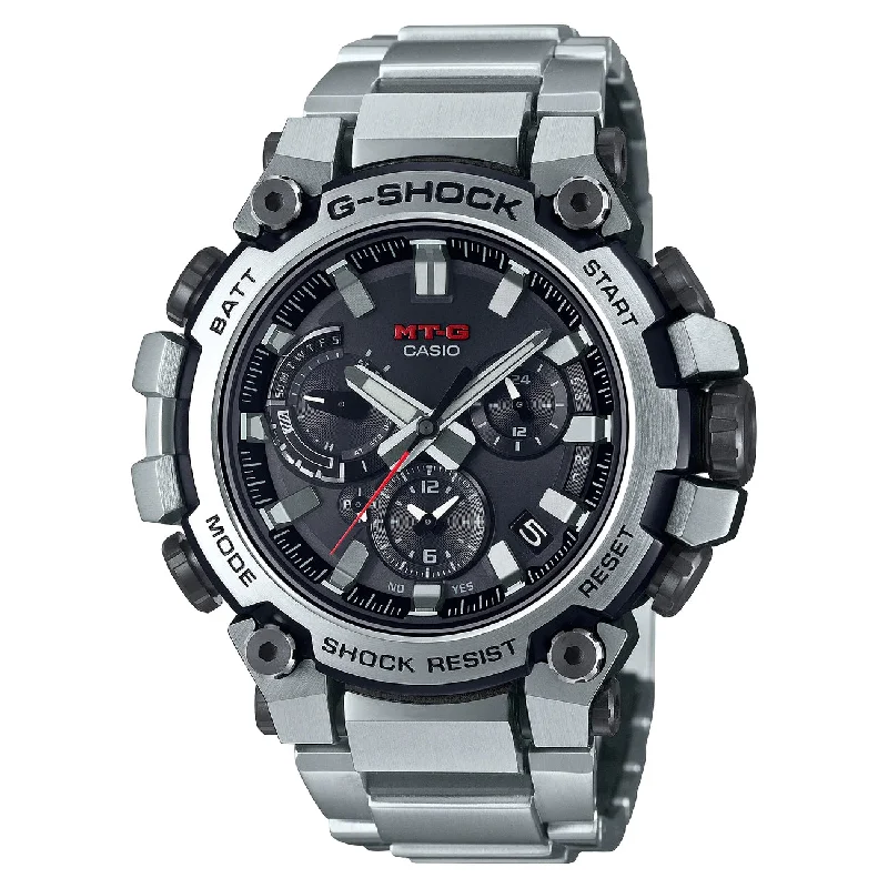 Men's Radio Controlled Watch Parts-Orologio G-Shock MTG-B3000D-1AER acciaio e carbonio