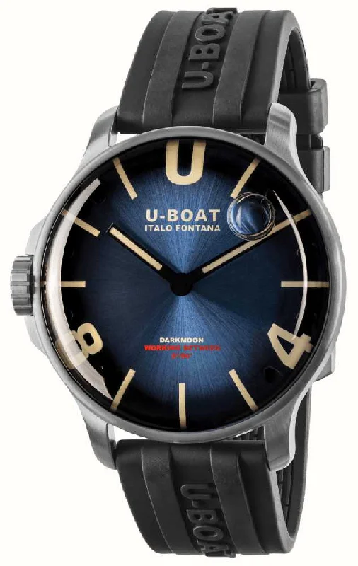 Men's Swiss Everyday Wear Edition-U-Boat Watch Darkmoon 44 Imperial Blue Steel 8704/D
