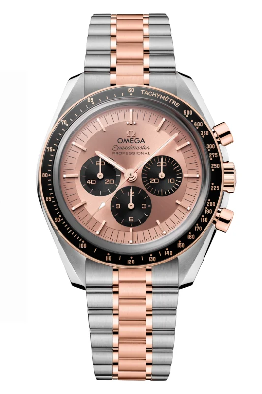 Men's Luxury Design Dress Watches-Omega Speedmaster Moonwatch Professional Master Chronometer Bi-Color Sedna Gold 310.20.42.50.99.001