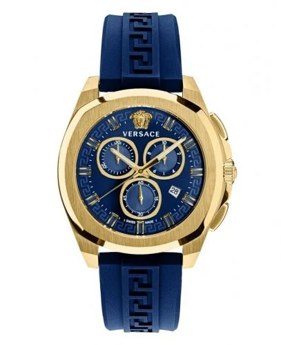 Men's Swiss Automatic Wind Edition-Versace Men's Watch Chrono Geo 43mm Blue VE7CA0323