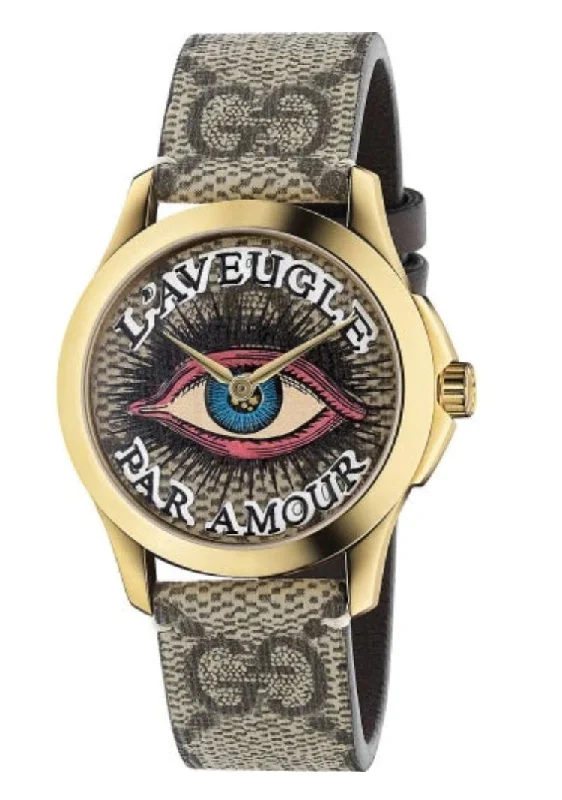 Unisex Business Meeting Design Watches-Gucci Watch G-Timeless 38mm Eye Beige YA1264022 Unisex Business Meeting Design Watches-Gucci Watch G-Timeless 38mm Eye Beige YA1264022