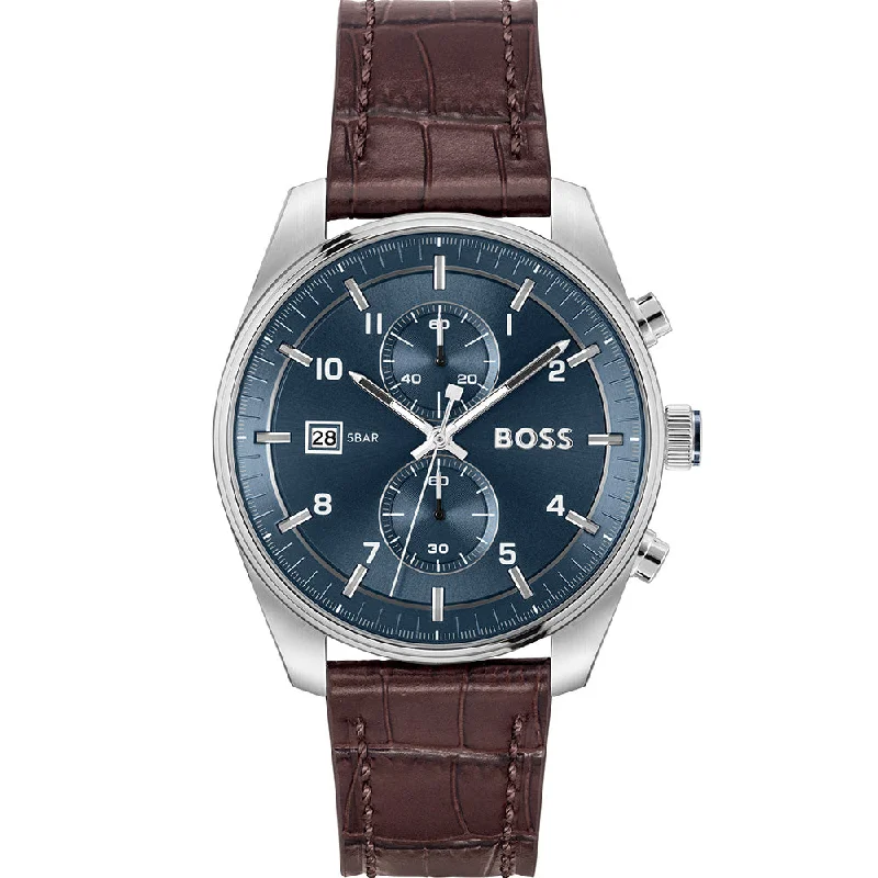 Men's Stylish Style Men's Digital Watches-Hugo Boss Skytraveller 1514194 Chronograph