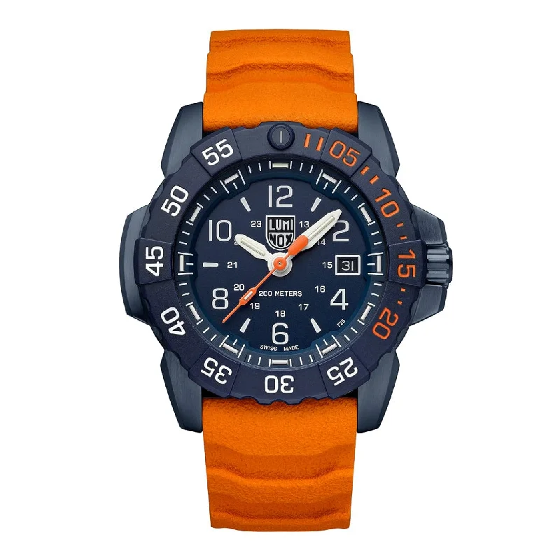 Men's Military Watches with Night Vision -Navy SEAL Foundation 'Back to the Blue', 45 mm, Military Dive Watch