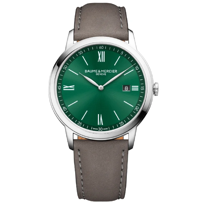 Dress Watches for Men Online-Baume & Mercier Men's Classima Green Watch 10607