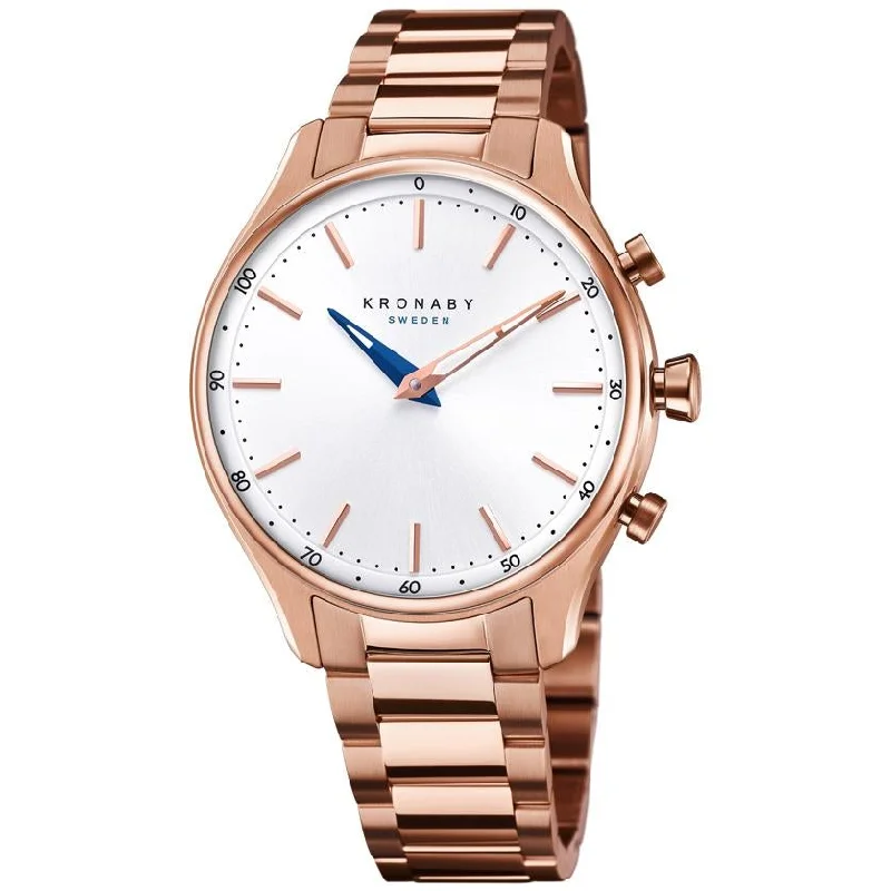 Men's Budget Slim Watches-Kronaby S2747/1 Ladies Rose Gold Sekel Hybrid Smartwatch