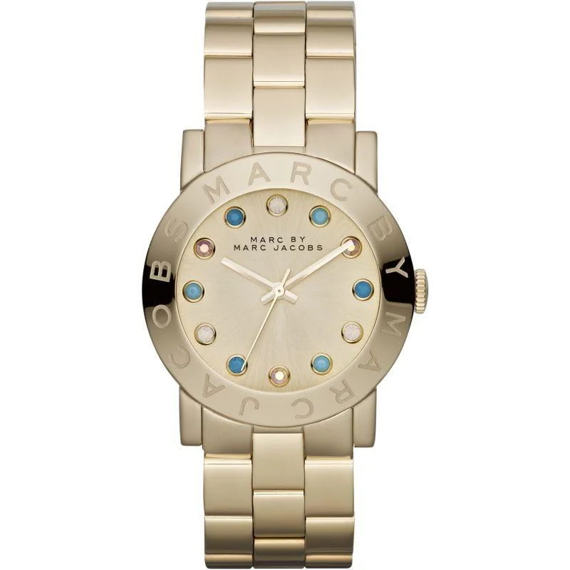 Men's Medium Size Dress Watches-Marc Jacobs MBM3215 Ladies AMY Gold Watch