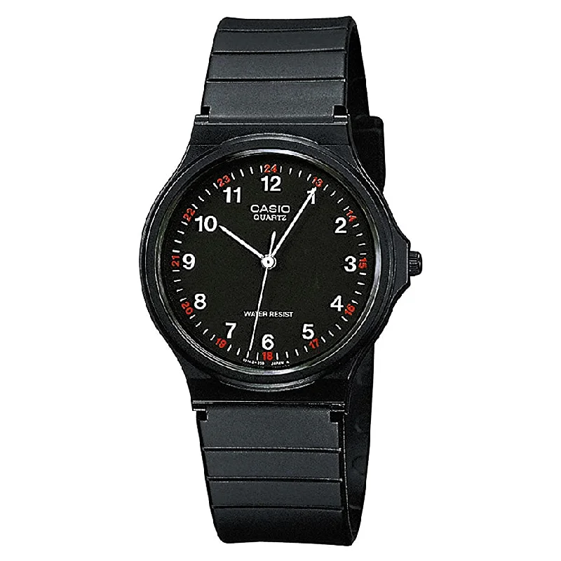 Unisex Minimalist Design Watches-Casio Watch Collection Black MQ-24-1BLDF
