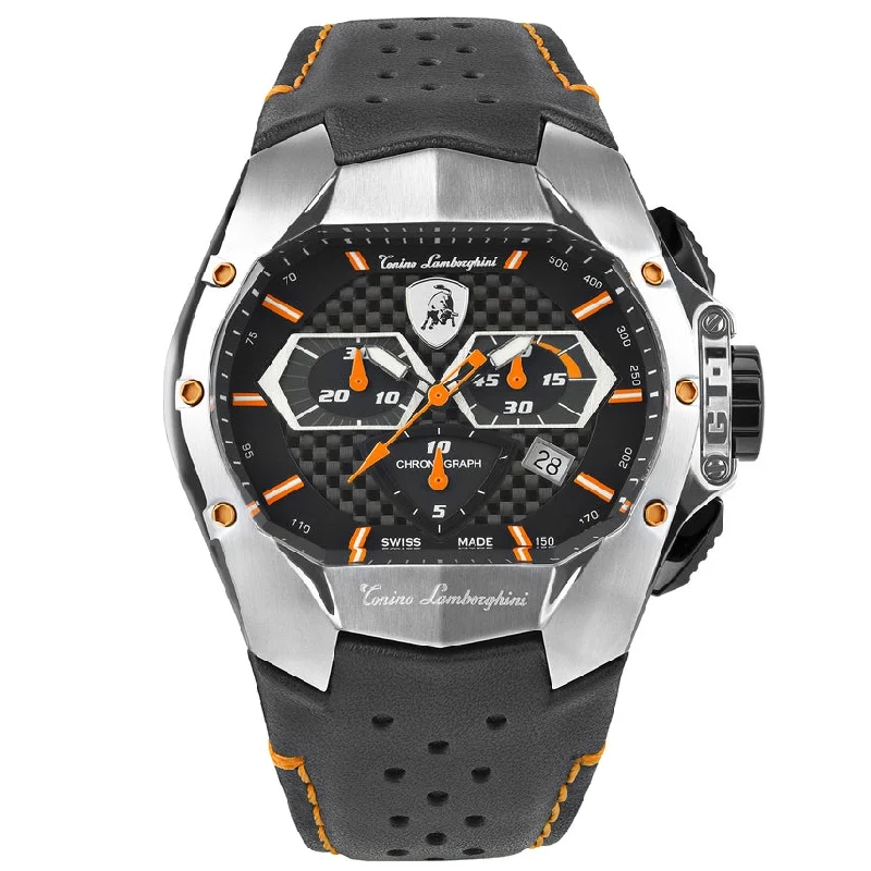 Men's Customized Dress Watches-Tonino Lamborghini T9GB-SS Men's Black GT1 Watch