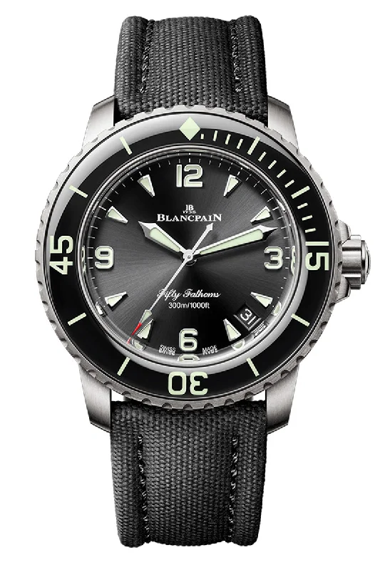 Men's Oval Case Style Dress Watches-Blancpain Fifty Fathoms Automatic Titanium 42mm 5010 12B30 B52A