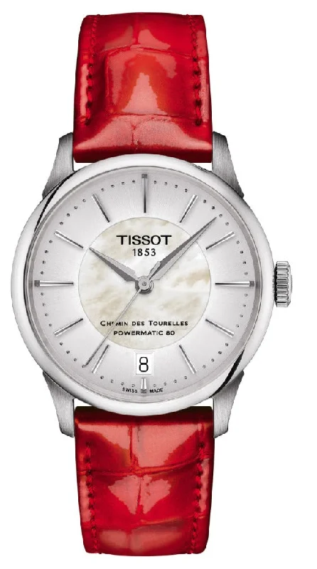 women's Tissot with metal straps -Tissot Chemin des Tourelles Powermatic 80 34