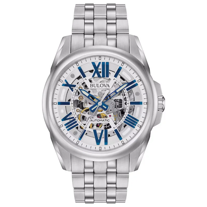 Men's Classic Watch Monogrammed-Bulova Classic Sutton Men's Silver Watch 96A187