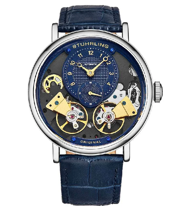Blue Dial / Silver Case / Blue Leather Strap Silver Tang Buckle