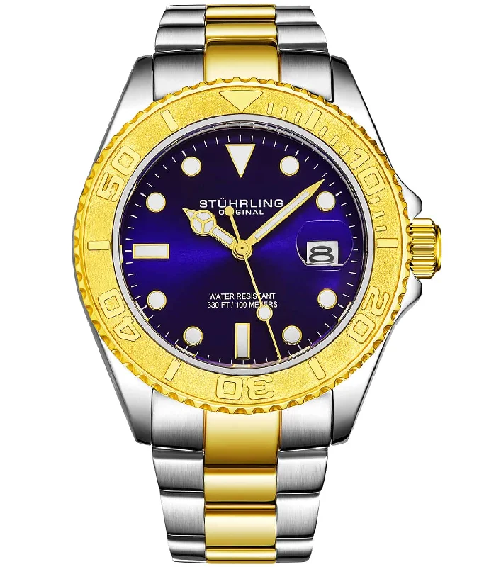 Blue Dial/Silver Case/Gold Bracelet