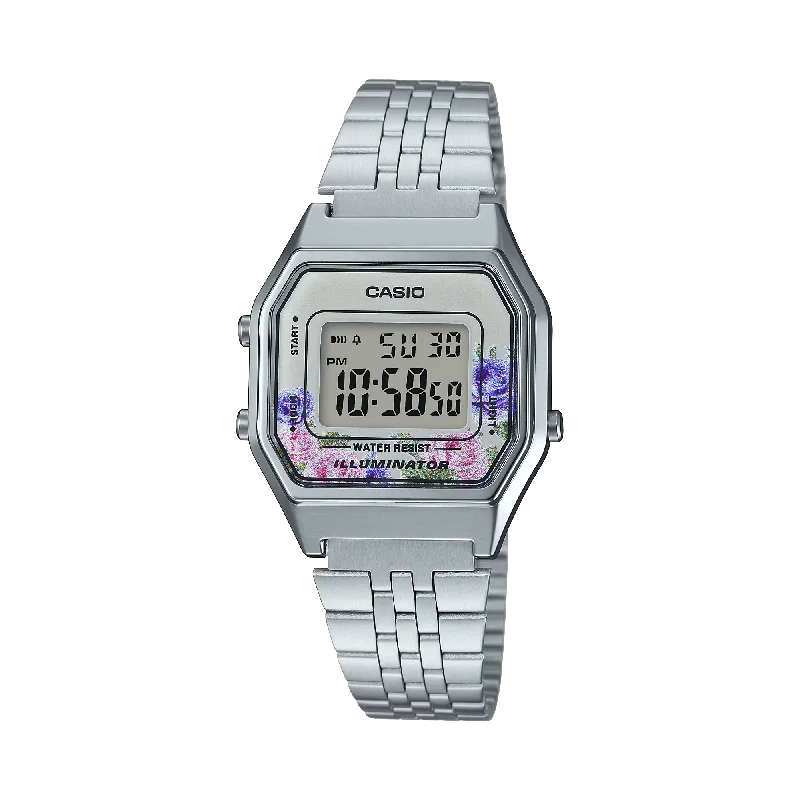 Unisex Asian Made Style Watches-Casio Vintage LA680WA-4CDF Floral Dial Digital Watch