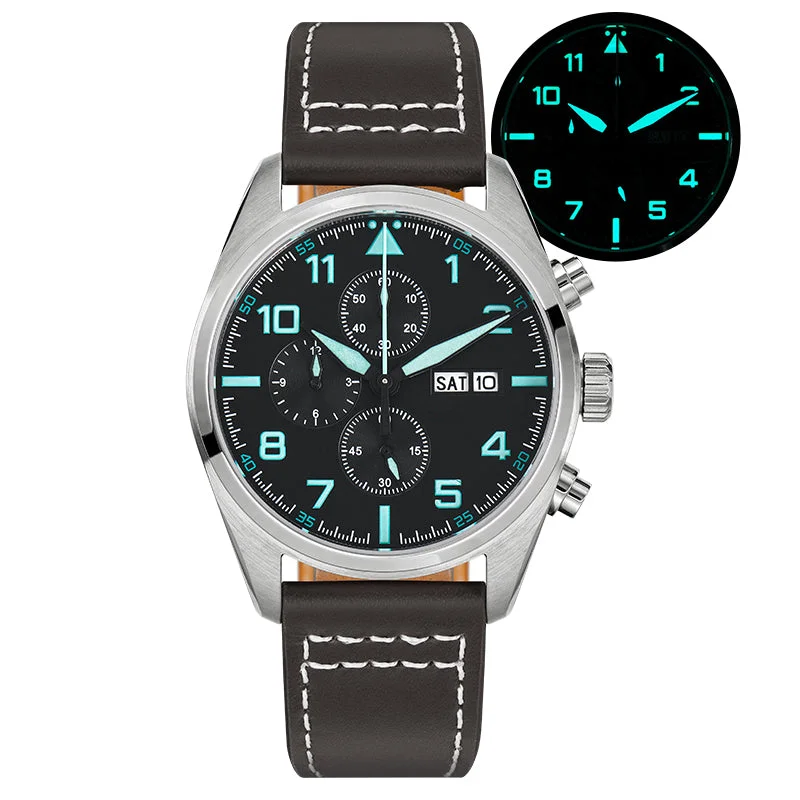 Black dial - stainless steel case