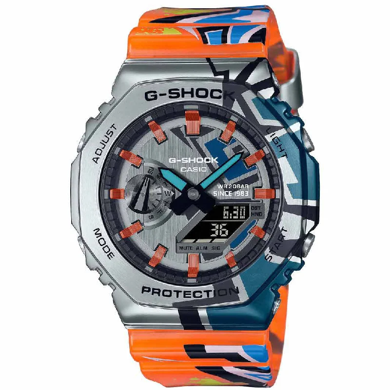 Unisex Analog Style Watches-Casio G-Shock Street Spirit Series Men's Orange Watch GM-2100SS-1AER