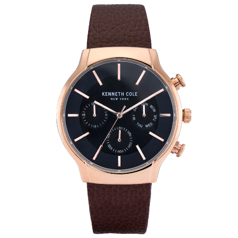 Men's Rectangular Case Dress Watches-Kenneth Cole Men's Brown Watch KC50928004