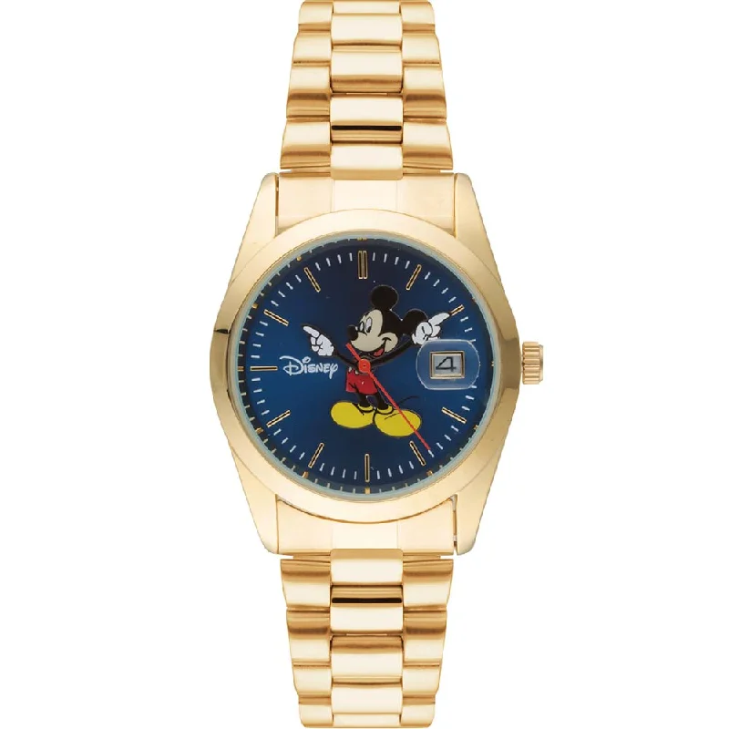 Men's Gift Style Digital Watches-DISNEY TA45704 Mickey Mouse Gold Tone Watch
