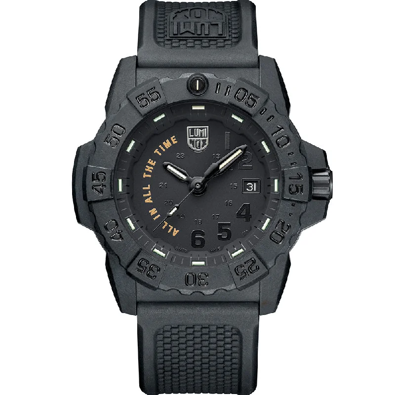 Men's Dive Watches with Uniquely Designed Bezels -Luminox XS3501BOAL Navy Seal 'ALL IN ALL THE TIME' Limited Edition Men's Dive Watches with Uniquely Designed Bezels -Luminox XS3501BOAL Navy Seal 'ALL IN ALL THE TIME' Limited Edition