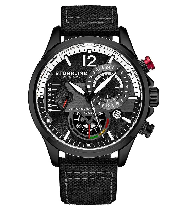 Black Dial / Black Case / Black Leather Strap Black Tang Buckle