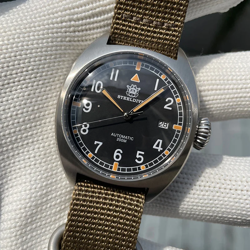 Men's Military Watches with Night Vision -Steeldive SD1907P 40mm W10 Military Automatic Watch Men's Military Watches with Night Vision -Steeldive SD1907P 40mm W10 Military Automatic Watch