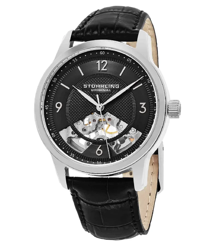 Black Dial / Silver Case / Black Leather Strap Tang Buckle