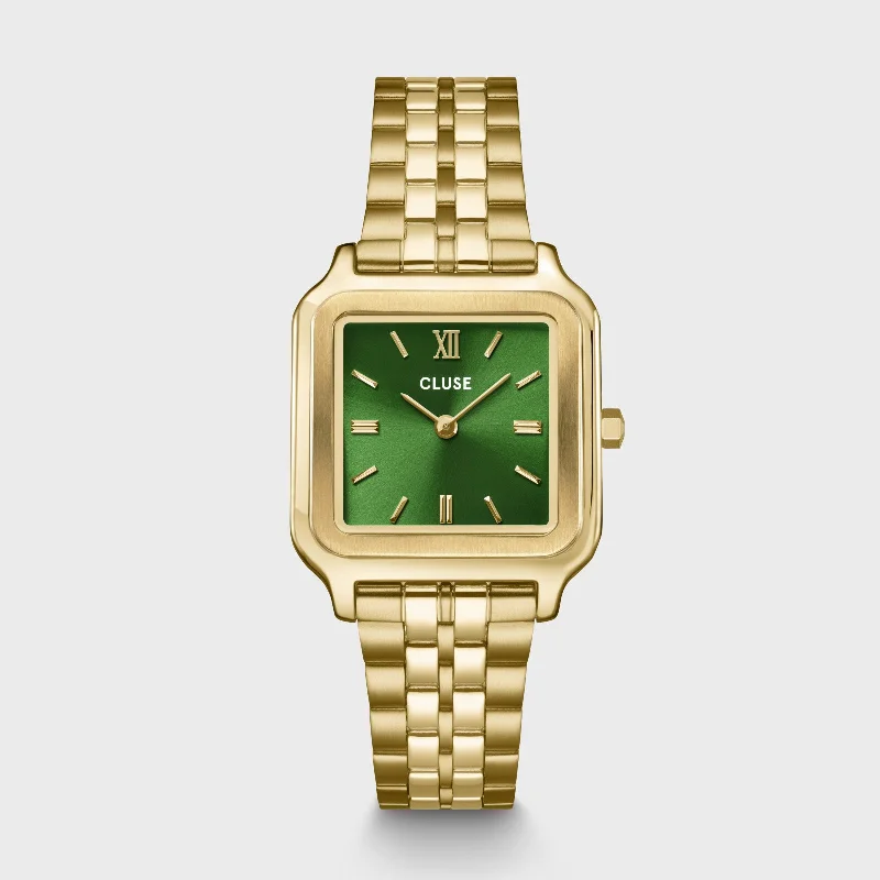 Women's Extra Large Design Mechanical Watches-Gracieuse Watch Steel, Forest Green, Gold Colour Women's Extra Large Design Mechanical Watches-Gracieuse Watch Steel, Forest Green, Gold Colour