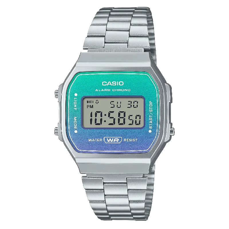Unisex Local Brand Watches-Casio Watch Digital Vintage Blue/Green A168WER-2ADF