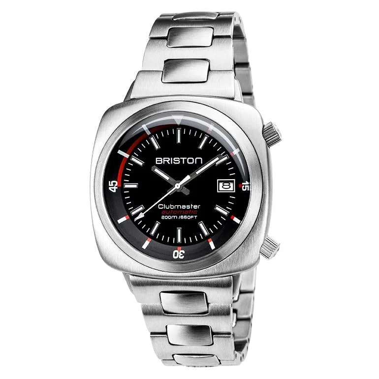 Men's Formal Dress Watches-Briston Black Clubmaster Diver Automatic Watch 20642.S.D.1.SB Men's Formal Dress Watches-Briston Black Clubmaster Diver Automatic Watch 20642.S.D.1.SB