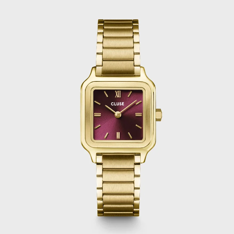 Women's Local Brand Style Mechanical Watches-Gracieuse Petite Watch Steel, Dark Cherry, Gold Colour Women's Local Brand Style Mechanical Watches-Gracieuse Petite Watch Steel, Dark Cherry, Gold Colour