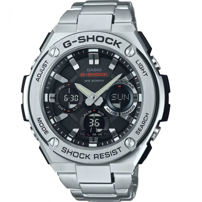 Mens Large Size Style Smart Watches-G-Shock GSTS110D-1A G-Steel Solar