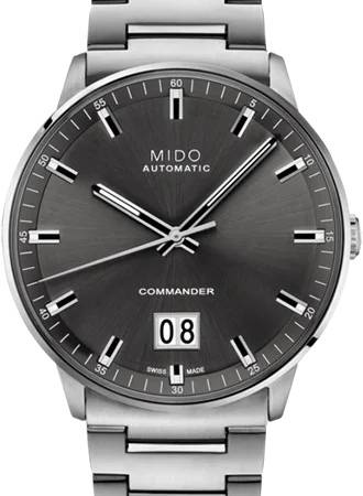 Men's Casual Wear Dress Watches-Commander Big Date Silvertone Ref. M021.626.11.061.00