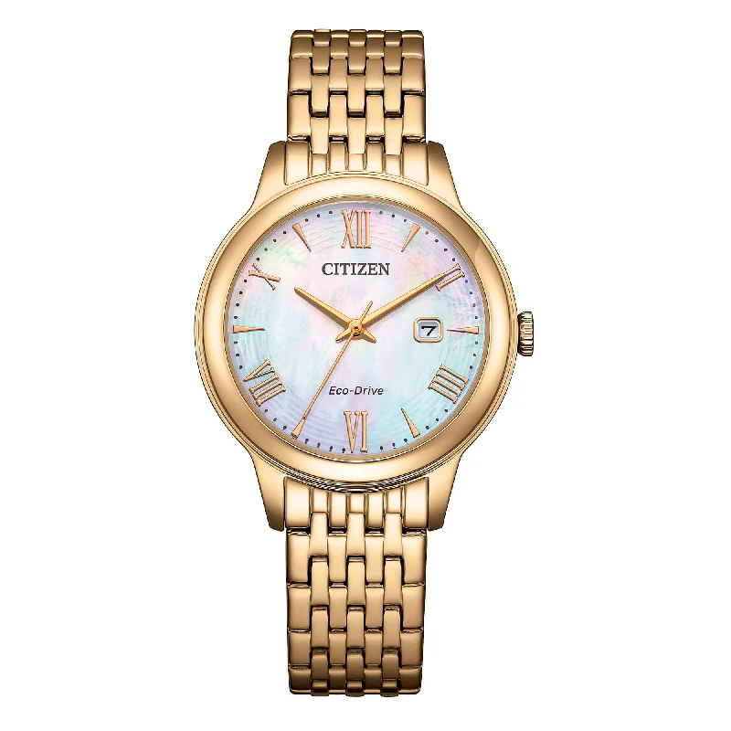 Women's Mechanical Watch Gift Edition-Orologio Citizen OF dorato con madreperla EW2623-53D