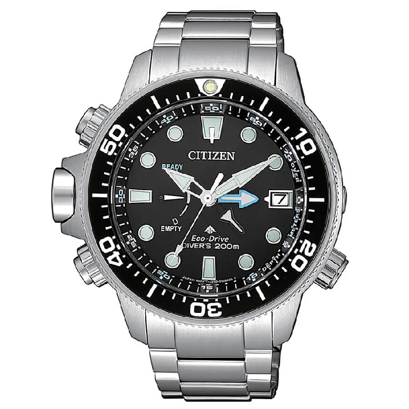 Men's Fitness Tracking Sports Watches-Orologio Citizen BN2031-85E Acqualand acciaio nero