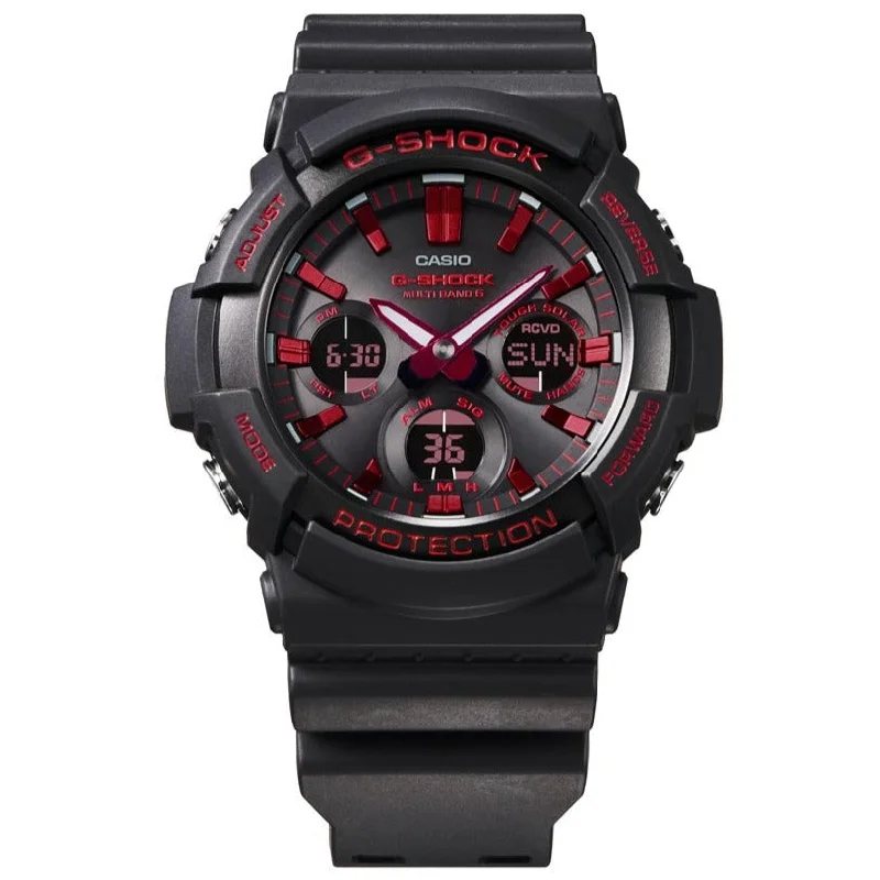 Unisex Solar Powered Watches-Casio G-Shock Men's Black Watch GAW-100BNR-1AER
