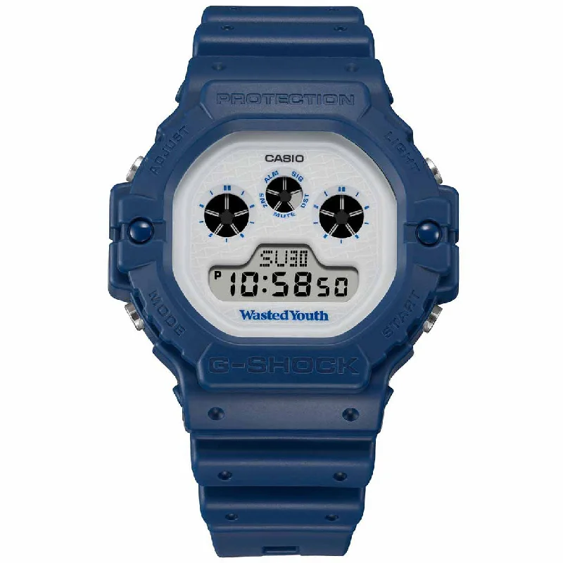Unisex Personalized Design Watches-Casio Wasted Youth x G-Shock Men's Blue Watch DW-5900WY-2ER Unisex Personalized Design Watches-Casio Wasted Youth x G-Shock Men's Blue Watch DW-5900WY-2ER