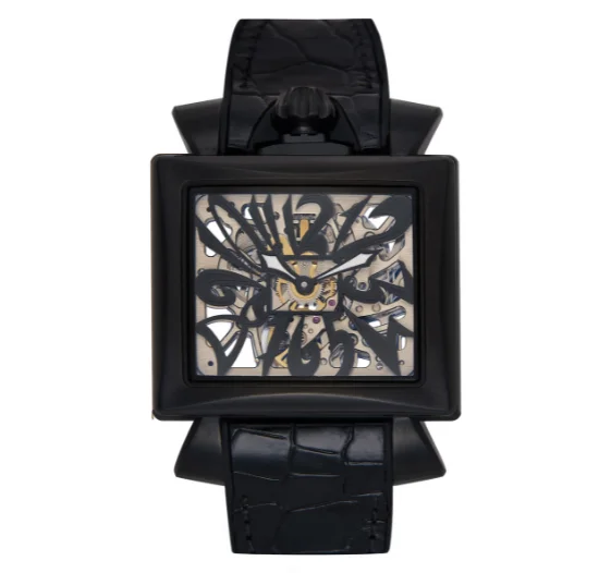 Unisex Fashionable Design Watches-GaGà Milano Watch Napoleone Skeleton Black PVD