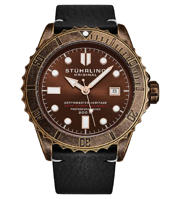 Brown Dial / Coppertone Case / Black Leather Strap