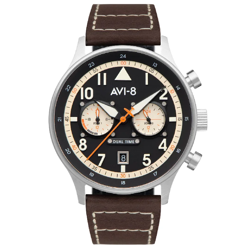Men's Field Watches Christmas Gift Edition-AVI-8 Carey Dual Time Manston Watch AV-4088-01