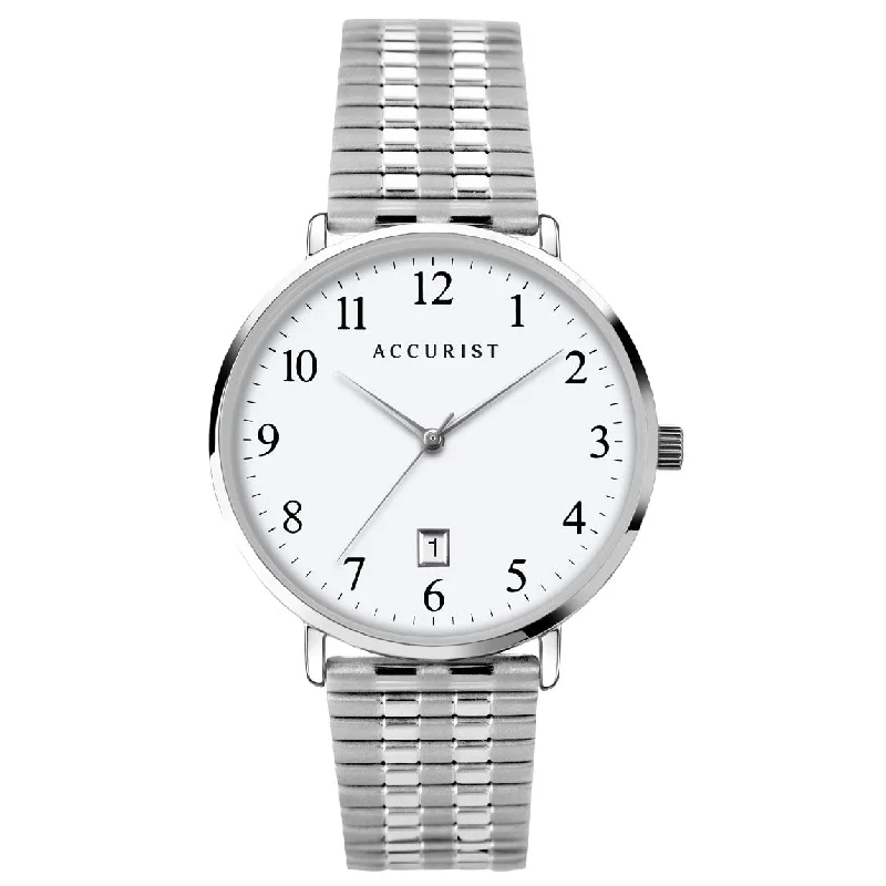 Men's Handmade Style Men's Watches-Accurist 7371 Mens White Classic Watch