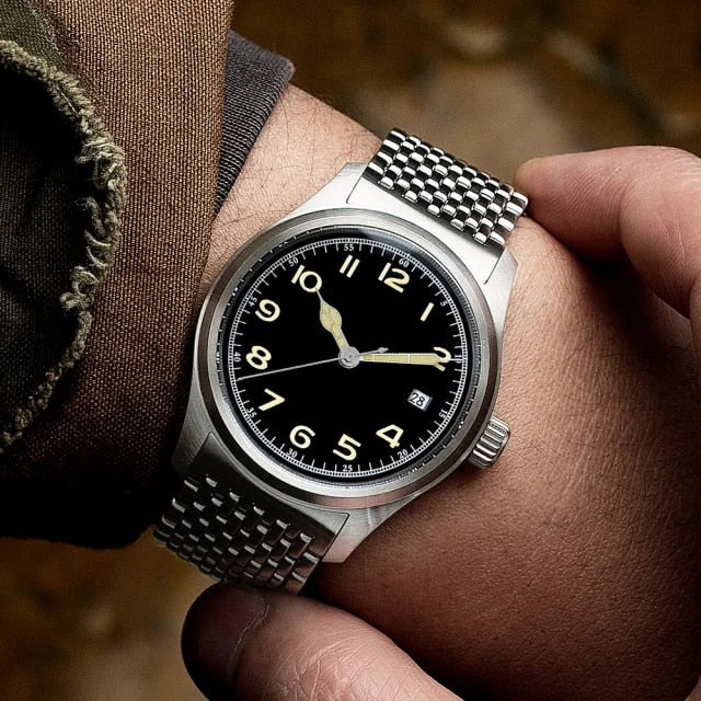Men's Military Watches with Barometer -Ironwatch 38mm Military Pilot Watch