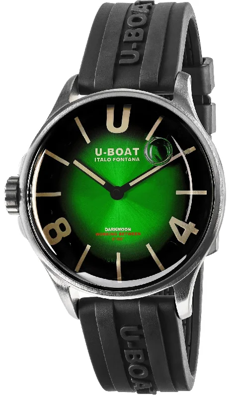 Men's Swiss Office Wear Edition-U-Boat Men's Watch Darkmoon 40 Green Soleil Steel 9502
